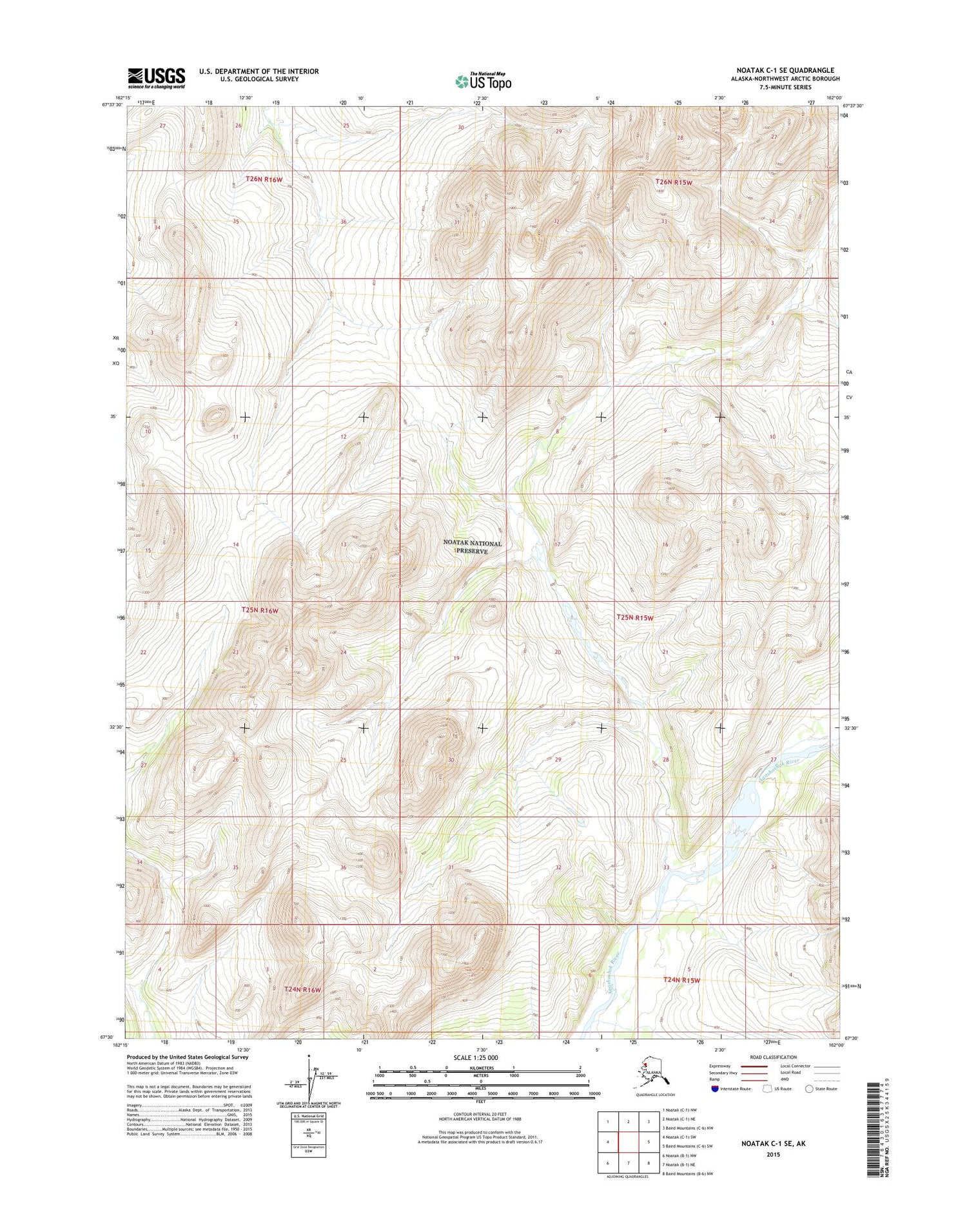 Noatak C-1 SE Alaska US Topo Map Image