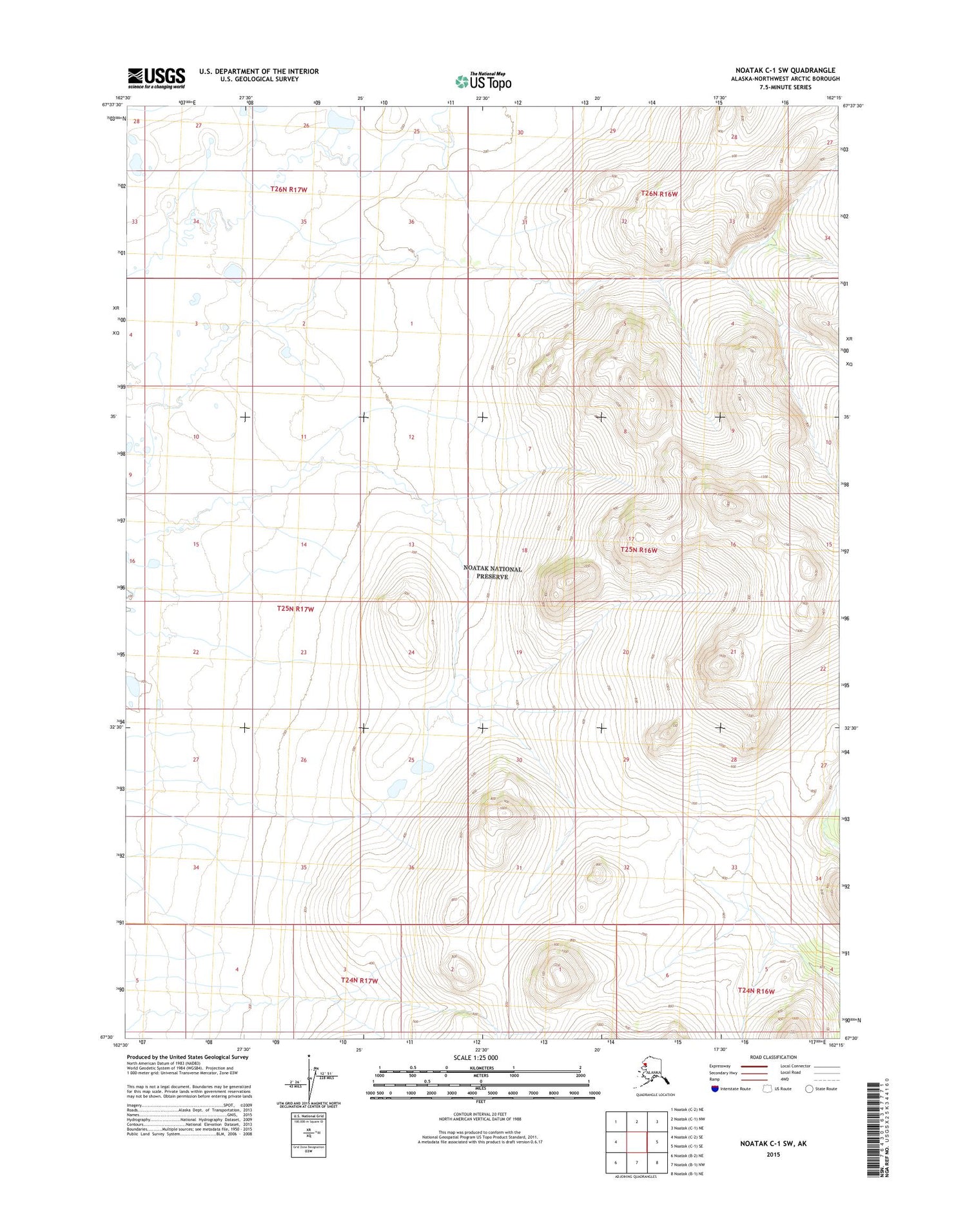 Noatak C-1 SW Alaska US Topo Map Image