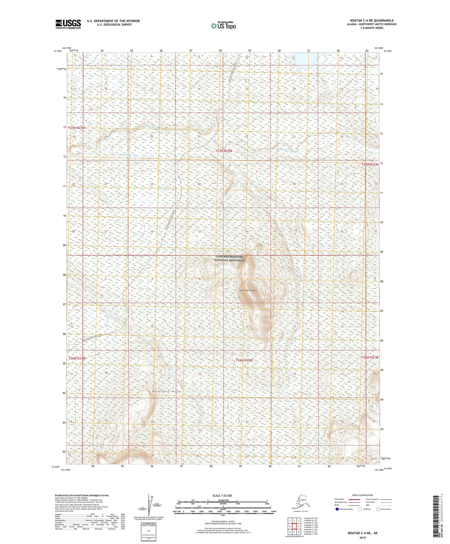 Noatak C-4 NE Alaska US Topo Map Image