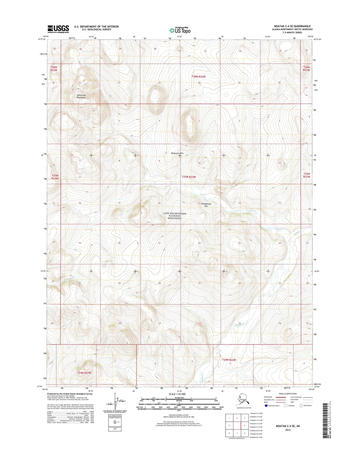 Noatak C-4 SE Alaska US Topo Map Image