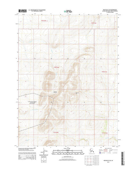 Noatak D-3 SE Alaska US Topo Map Image