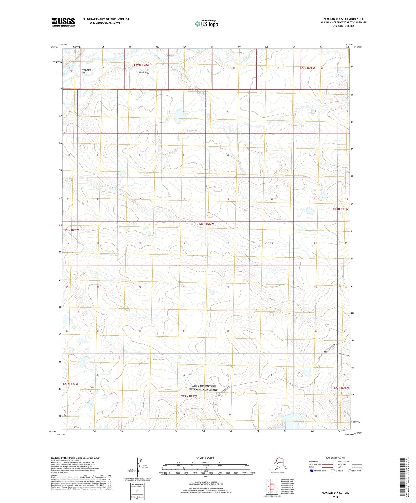 Noatak D-4 SE Alaska US Topo Map Image