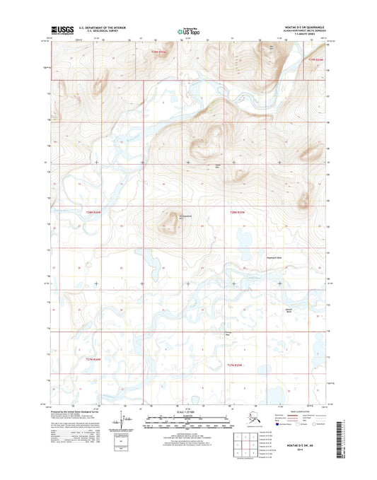 Noatak D-5 SW Alaska US Topo Map Image