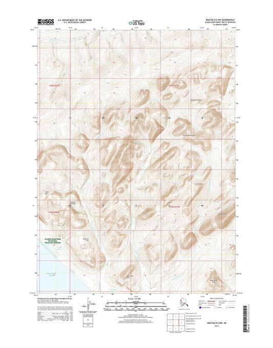 Noatak D-6 NW Alaska US Topo Map Image