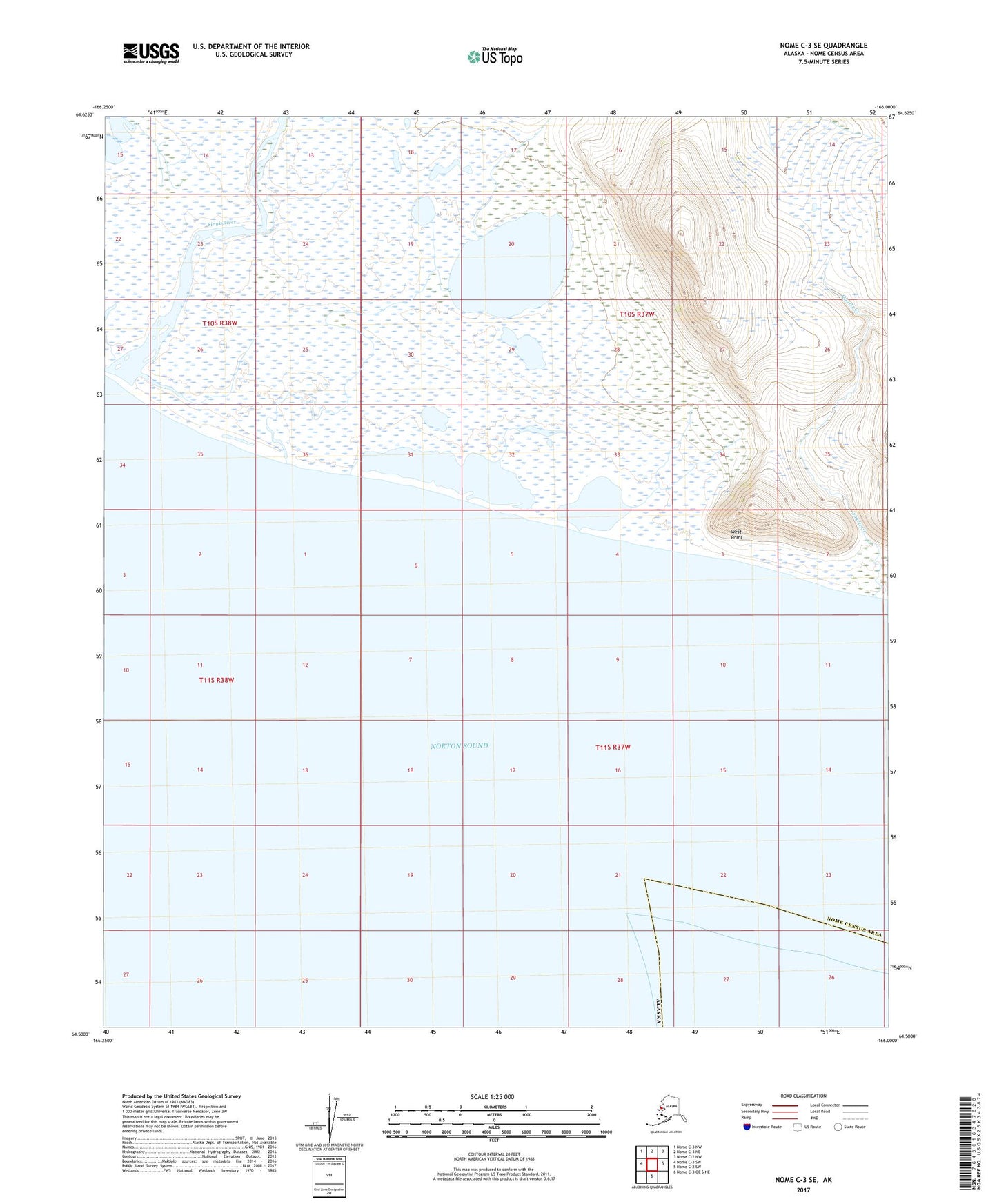 Nome C-3 SE Alaska US Topo Map Image