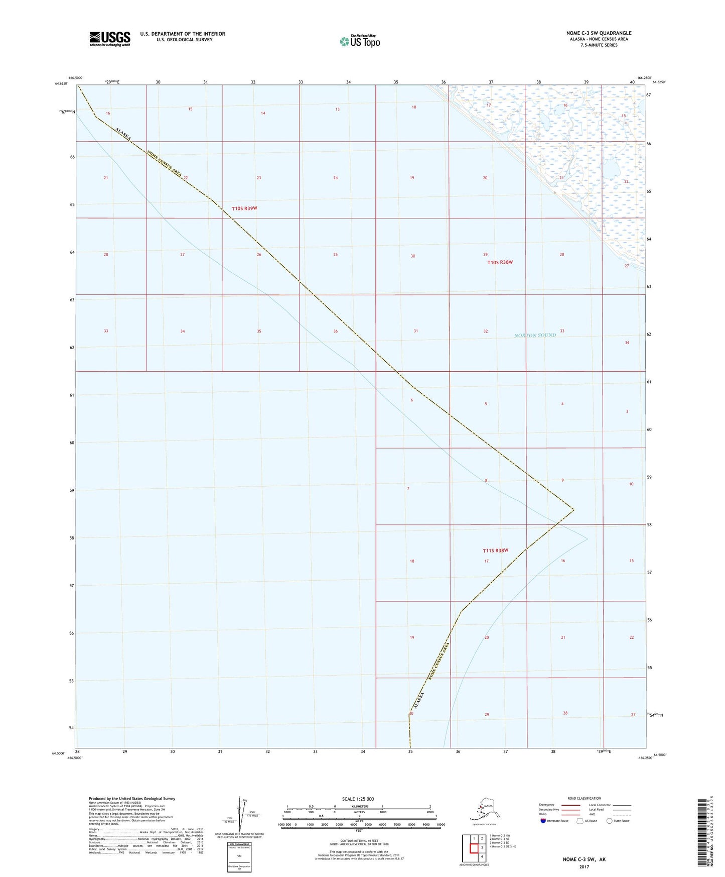 Nome C-3 SW Alaska US Topo Map Image