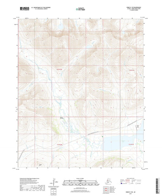 Nome D-1 NE Alaska US Topo Map Image