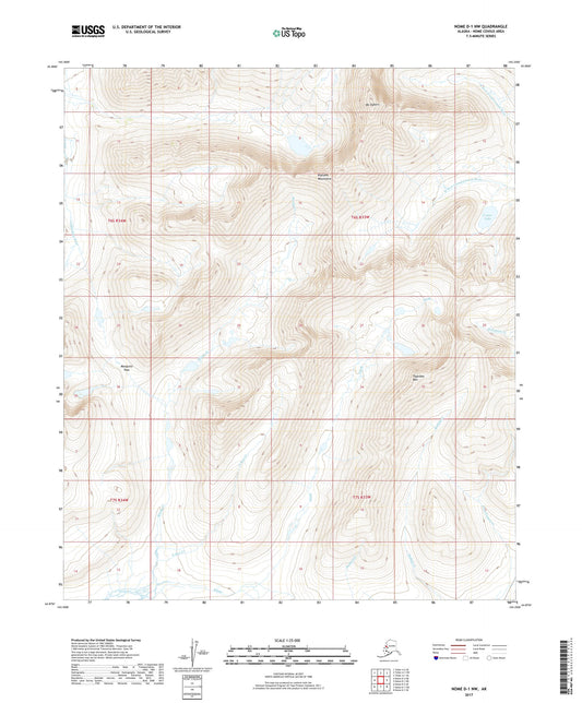 Nome D-1 NW Alaska US Topo Map Image