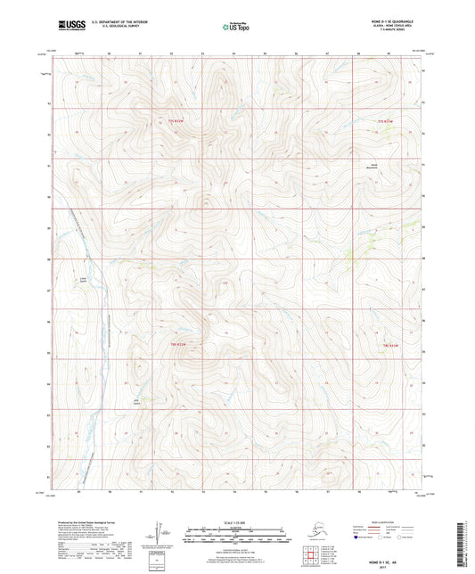 Nome D-1 SE Alaska US Topo Map Image