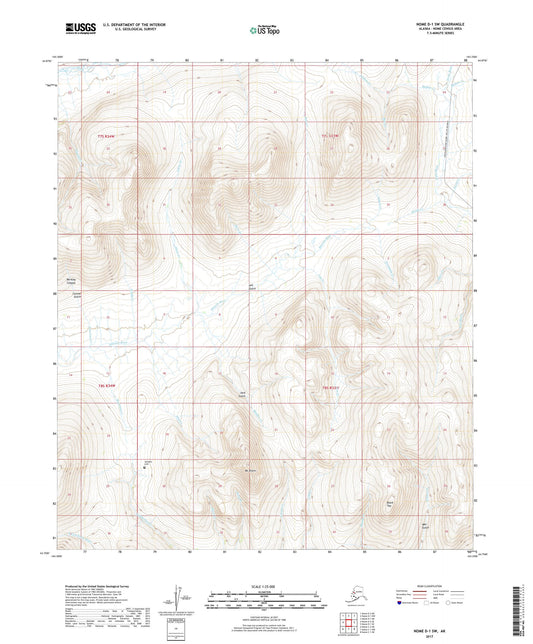 Nome D-1 SW Alaska US Topo Map Image