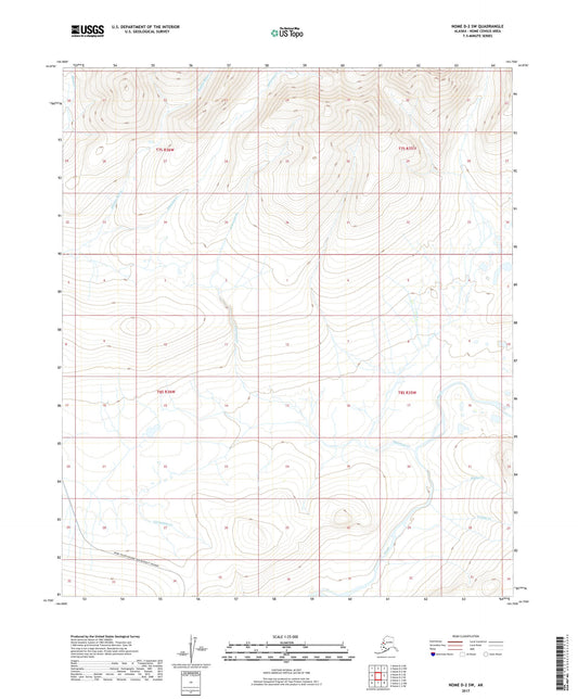 Nome D-2 SW Alaska US Topo Map Image