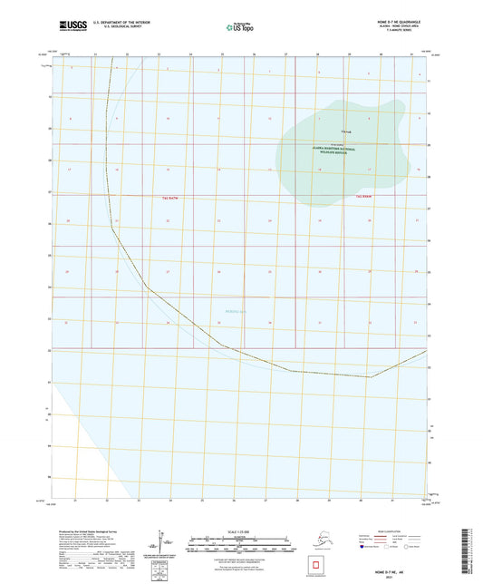 Nome D-7 NE Alaska US Topo Map Image