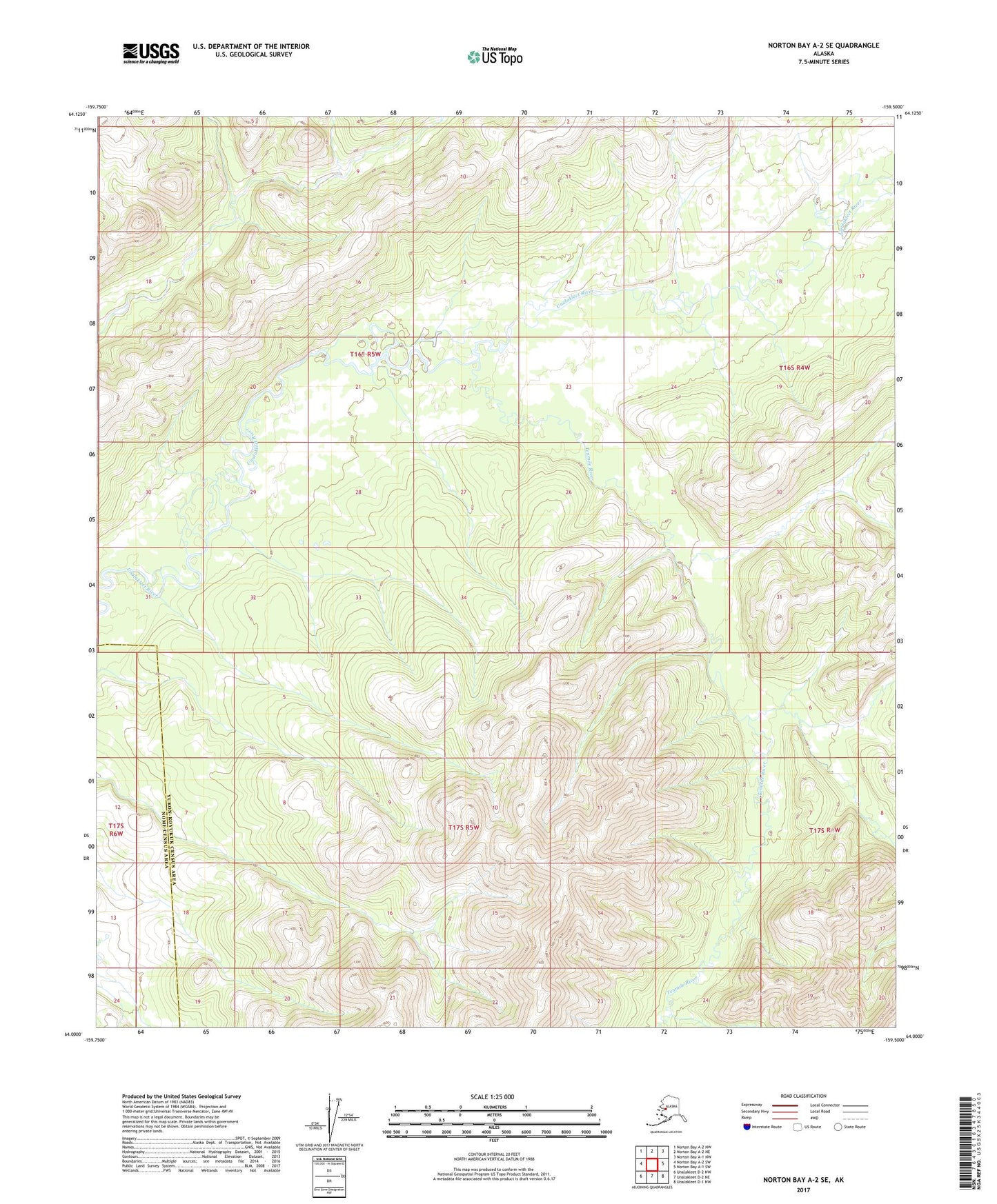 Norton Bay A-2 SE Alaska US Topo Map Image