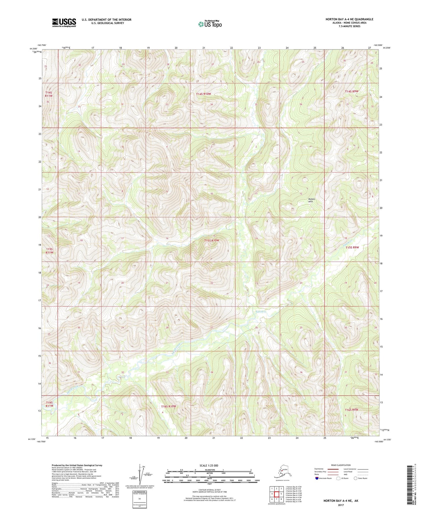 Norton Bay A-4 NE Alaska US Topo Map Image