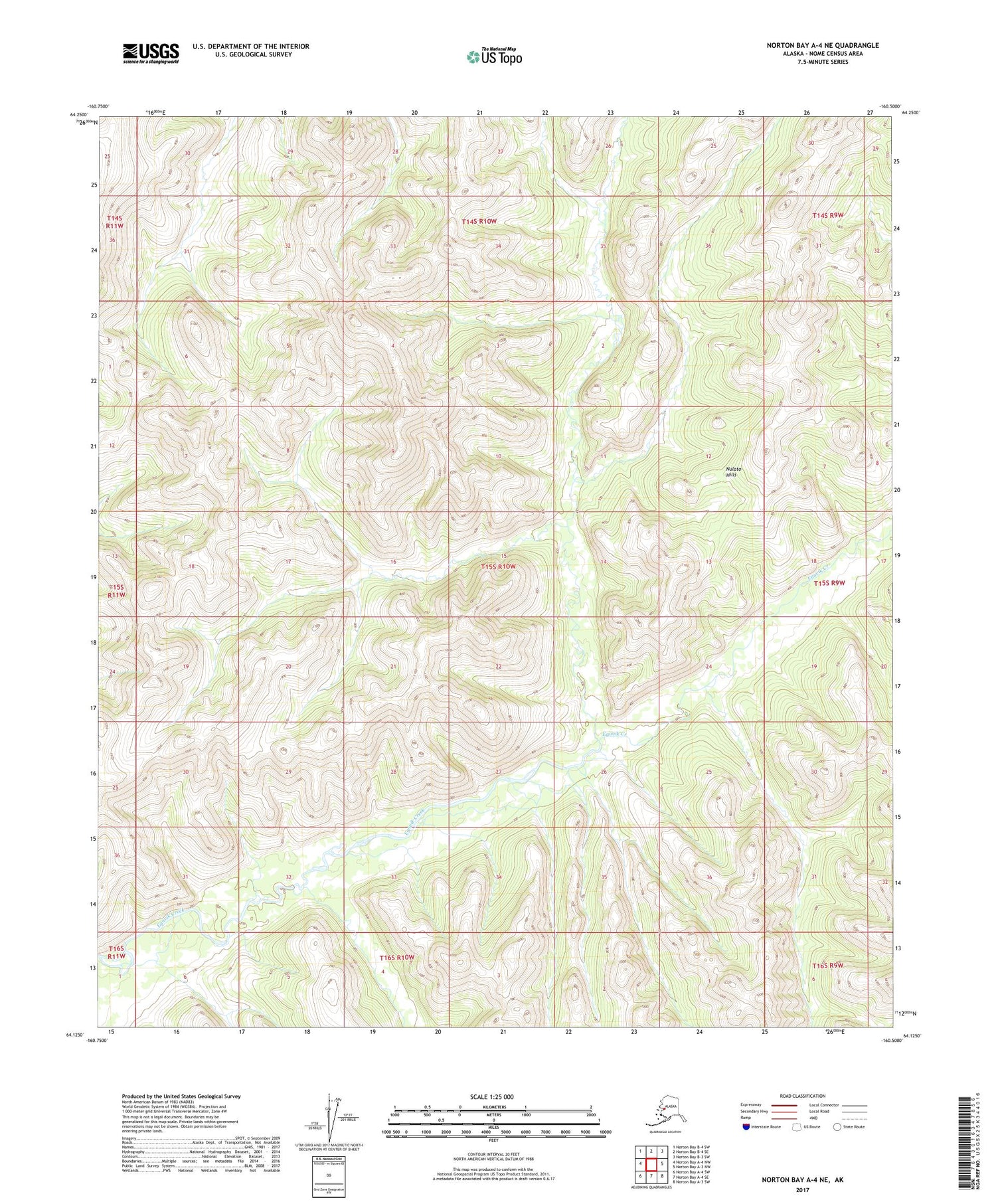 Norton Bay A-4 NE Alaska US Topo Map Image