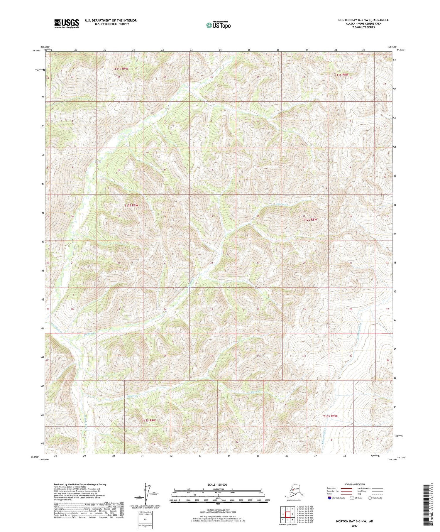 Norton Bay B-3 NW Alaska US Topo Map Image