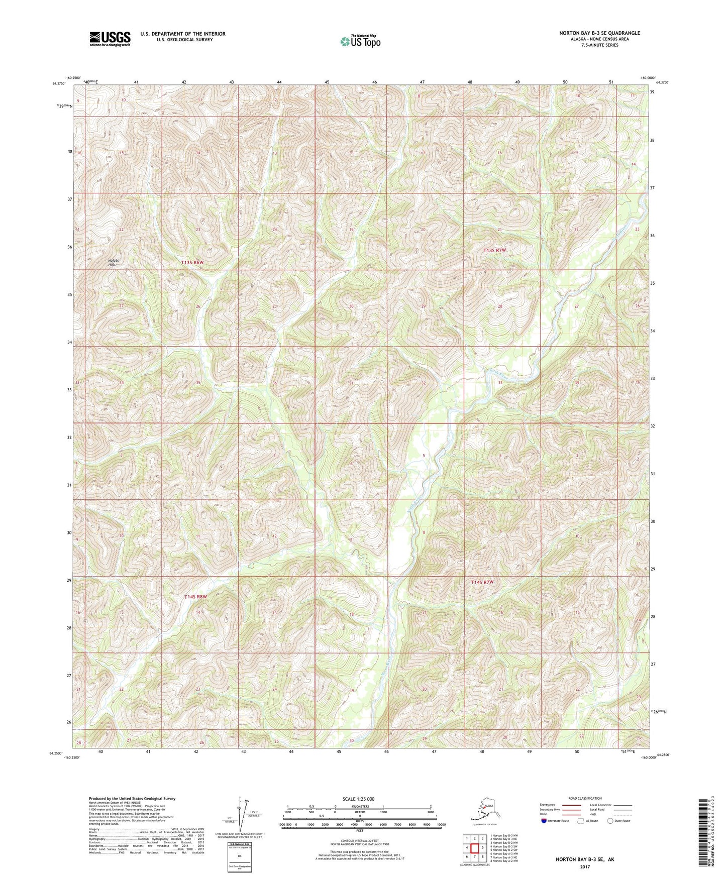 Norton Bay B-3 SE Alaska US Topo Map Image