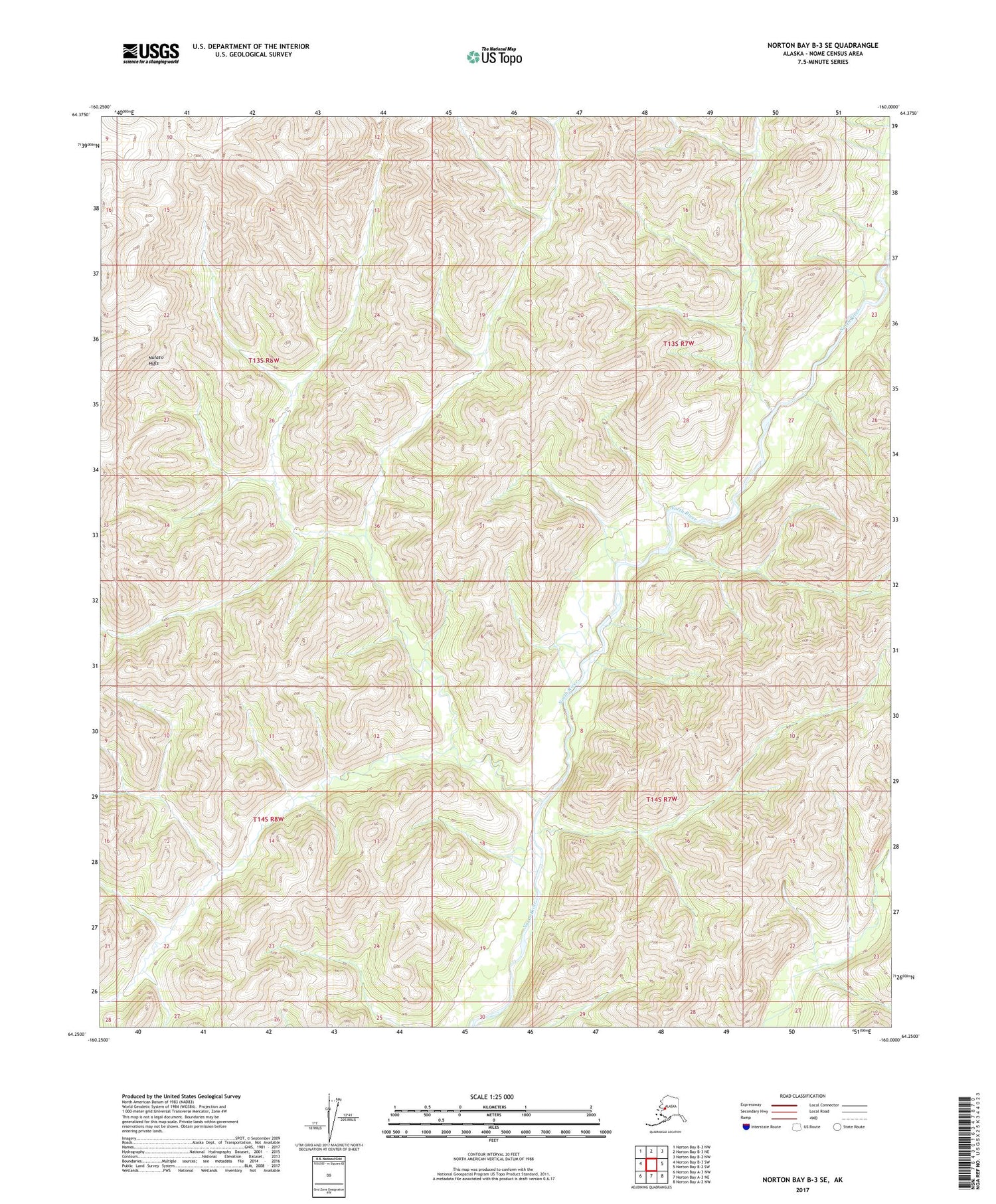 Norton Bay B-3 SE Alaska US Topo Map Image