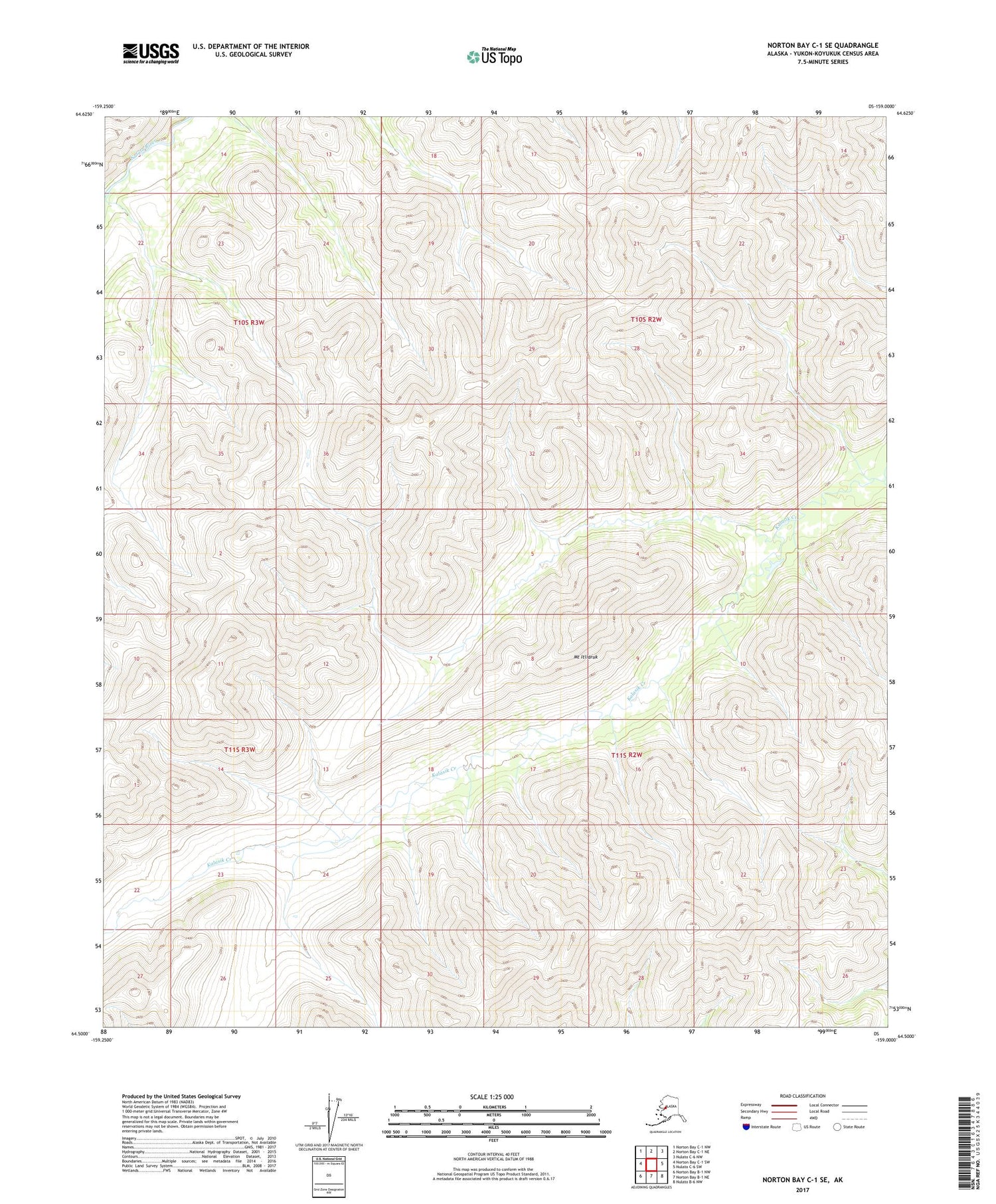 Norton Bay C-1 SE Alaska US Topo Map Image