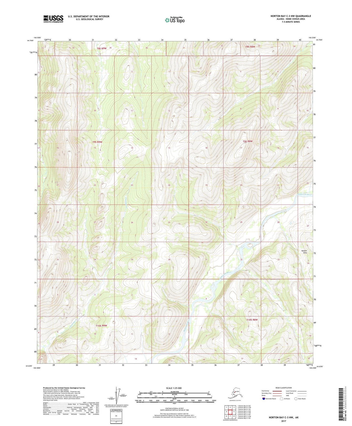 Norton Bay C-3 NW Alaska US Topo Map Image