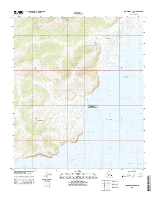 Norton Bay D-5 SW Alaska US Topo Map Image