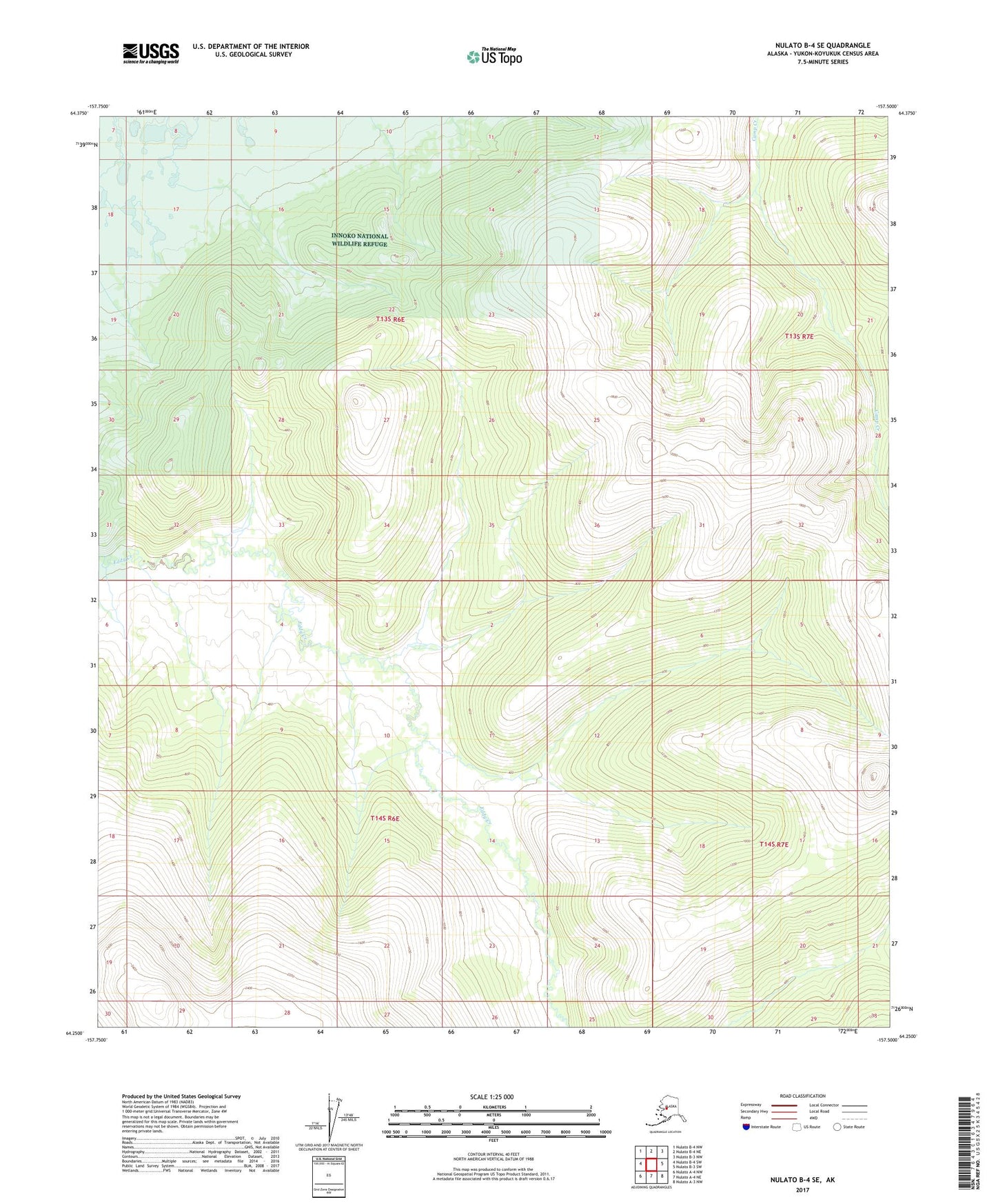 Nulato B-4 SE Alaska US Topo Map Image