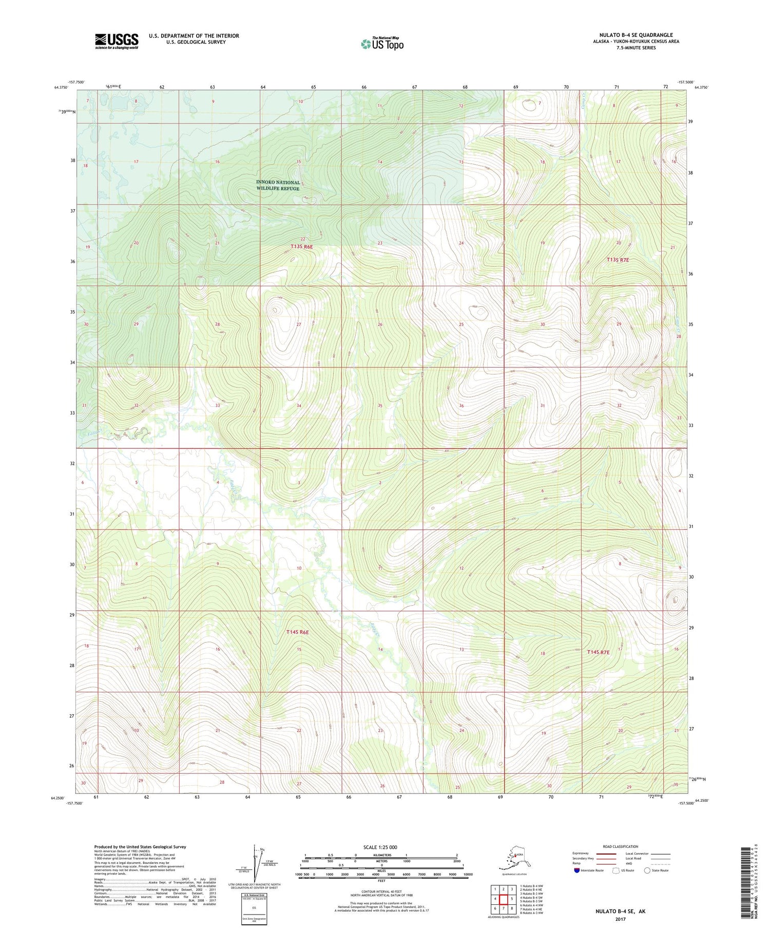 Nulato B-4 SE Alaska US Topo Map Image