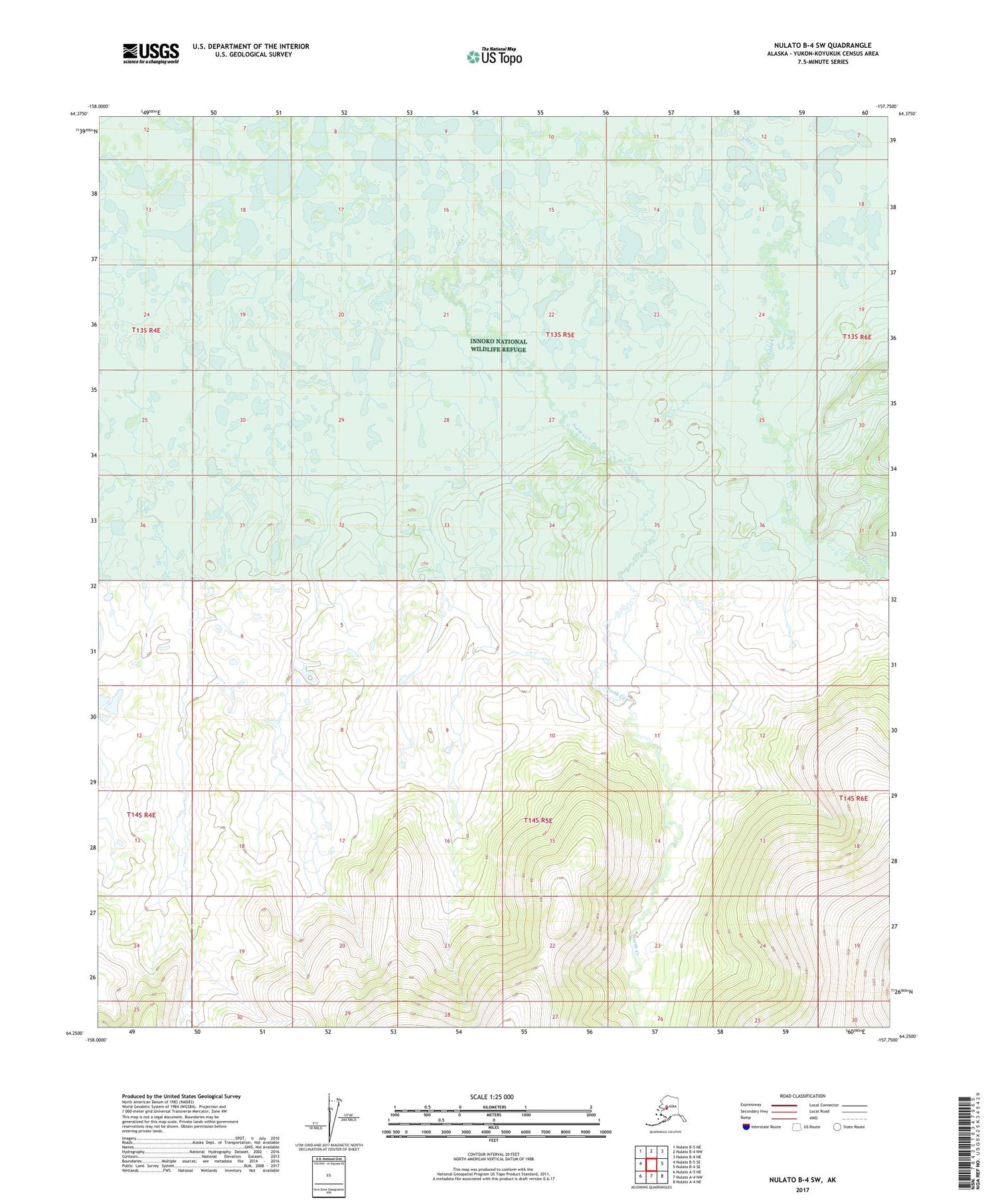 Nulato B-4 SW Alaska US Topo Map Image