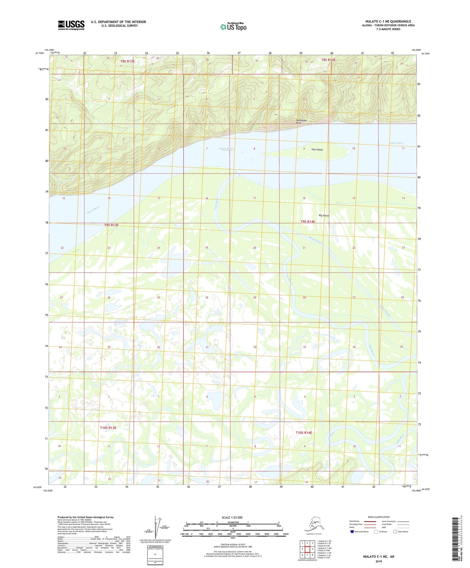 Nulato C-1 NE Alaska US Topo Map Image