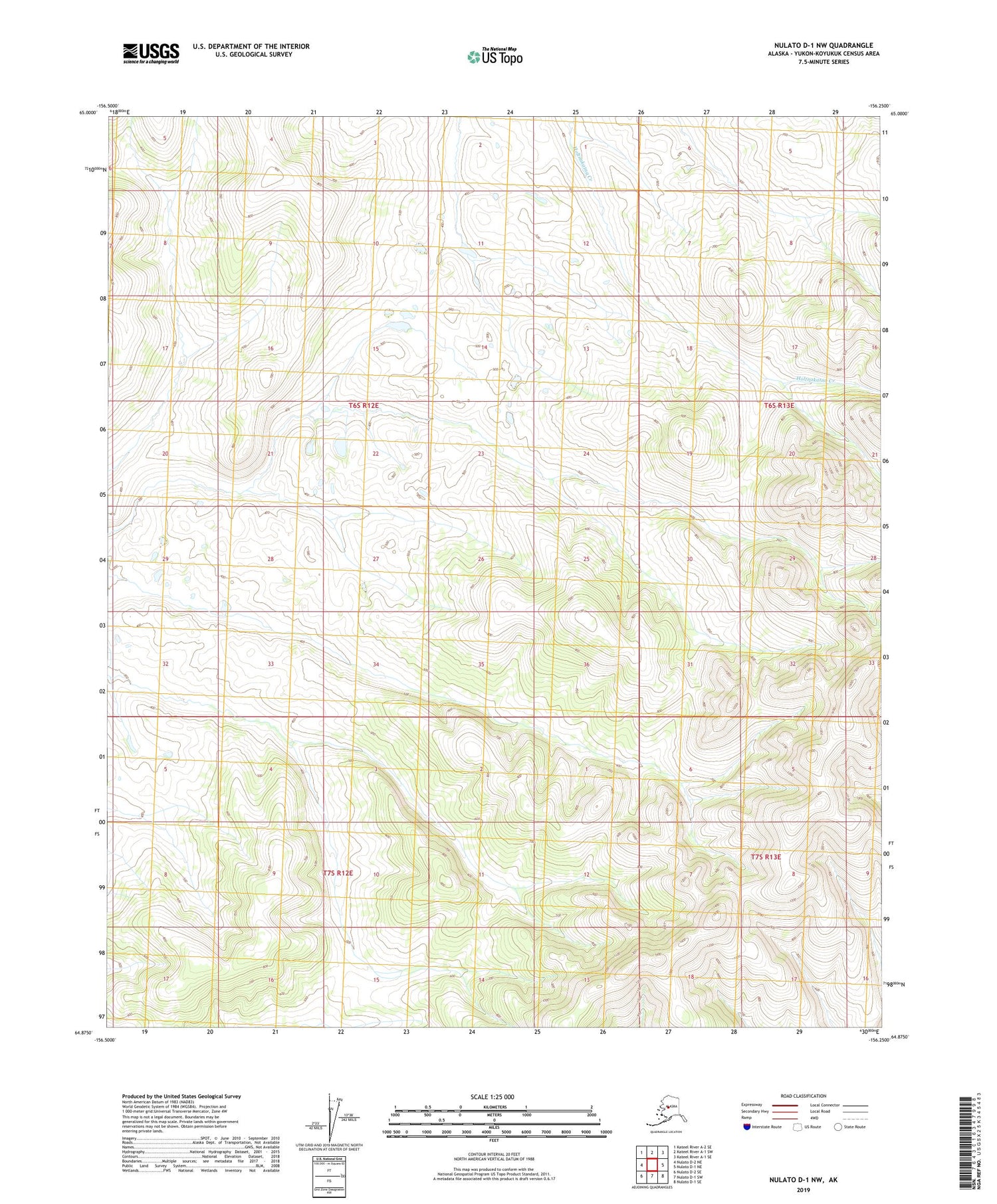 Nulato D-1 NW Alaska US Topo Map Image