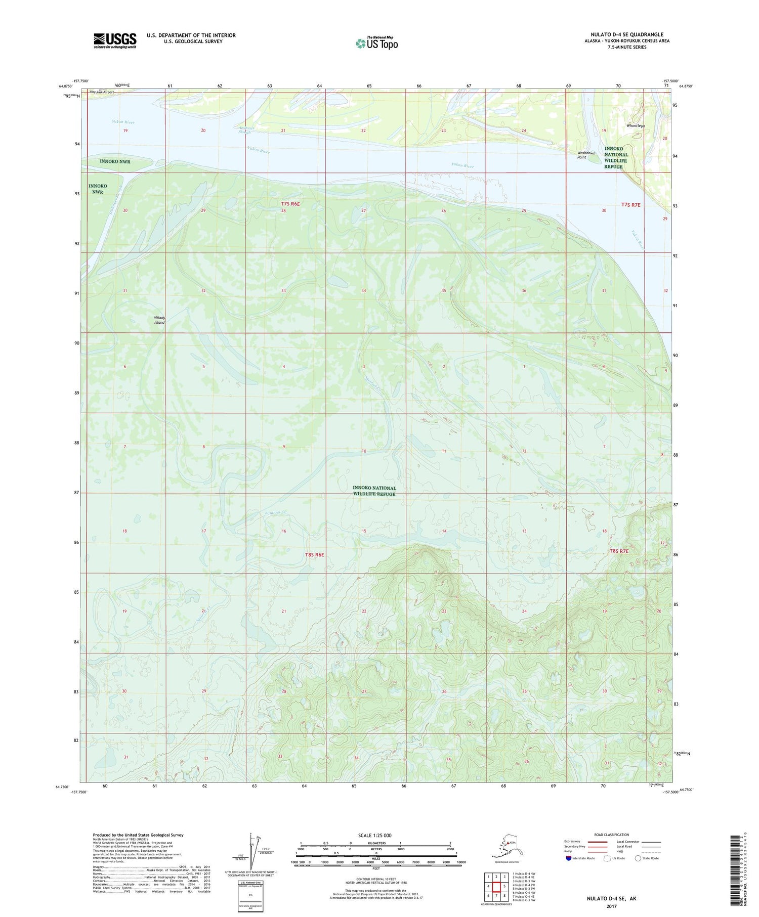 Nulato D-4 SE Alaska US Topo Map Image