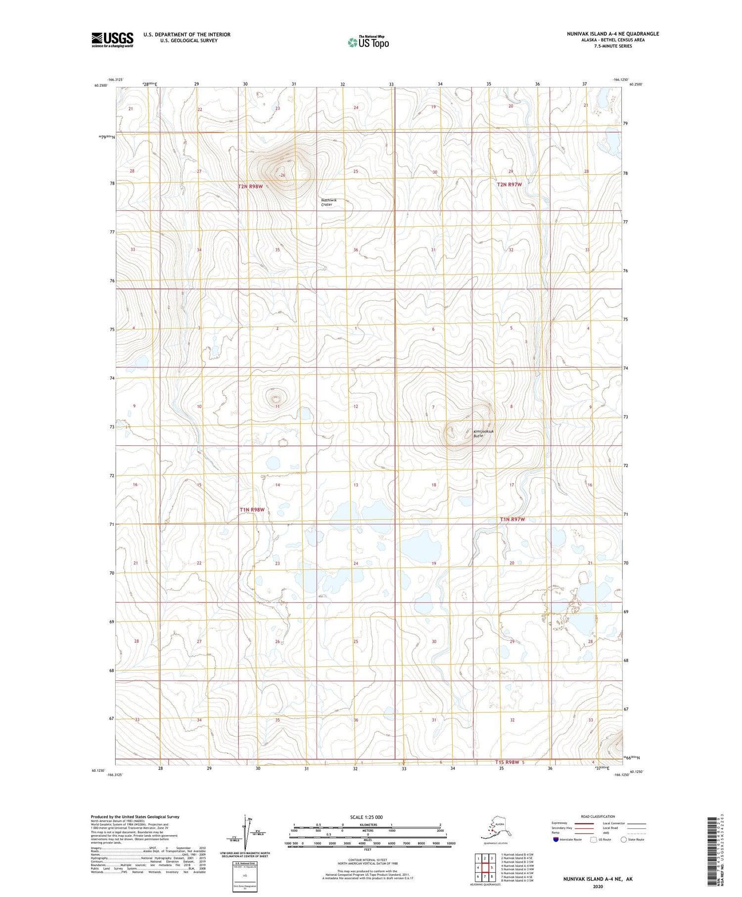 Nunivak Island A-4 NE Alaska US Topo Map Image