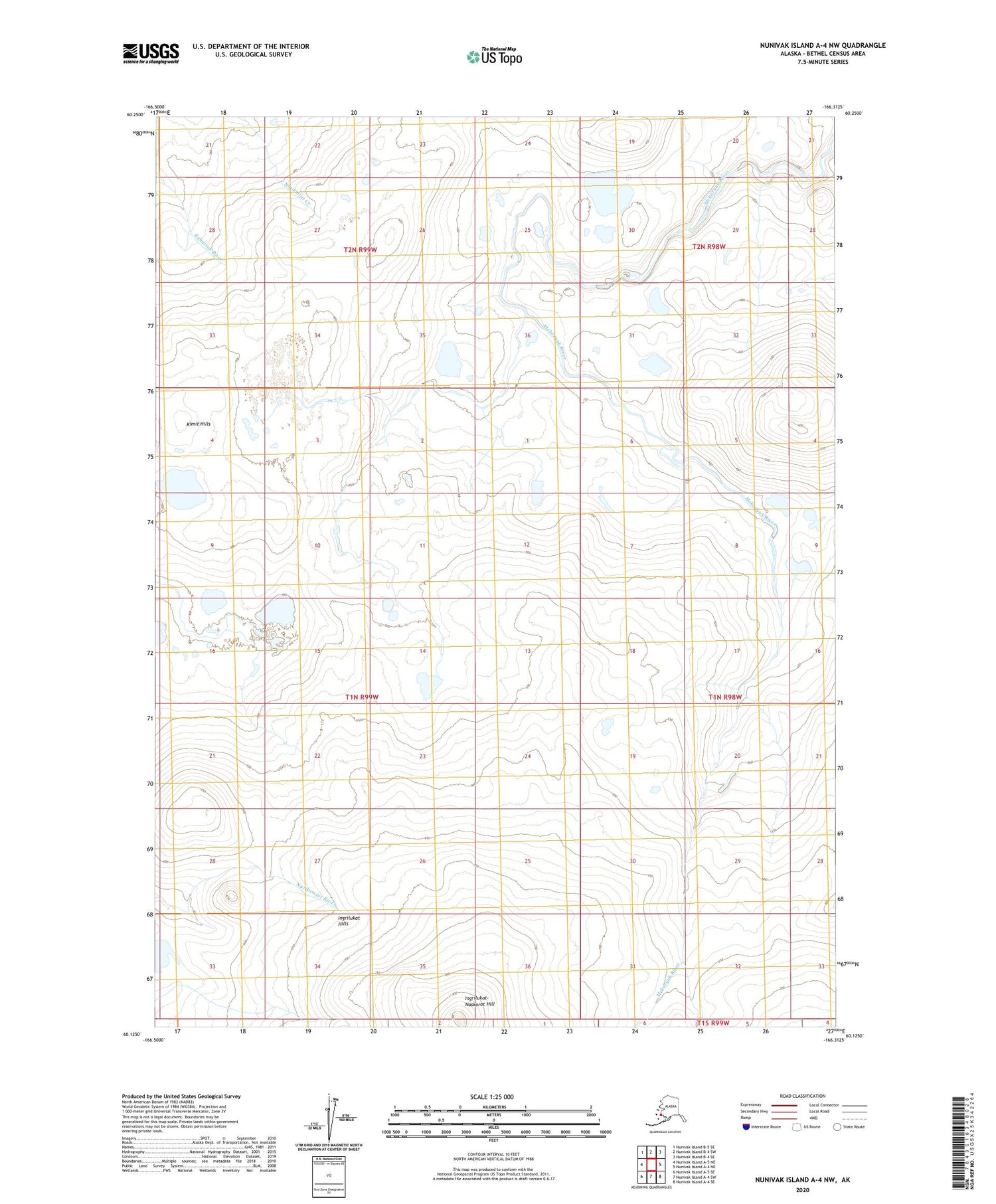 Nunivak Island A-4 NW Alaska US Topo Map Image