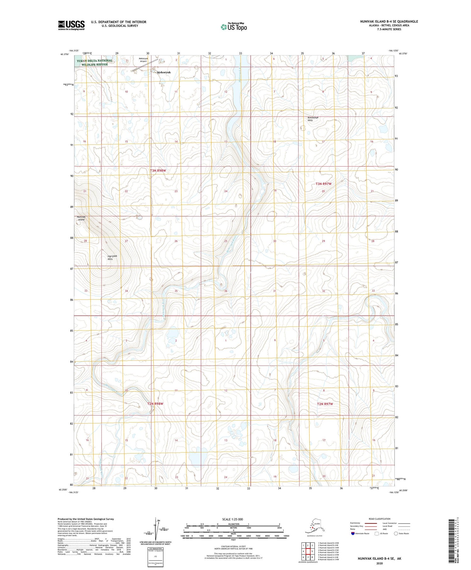 Nunivak Island B-4 SE Alaska US Topo Map Image