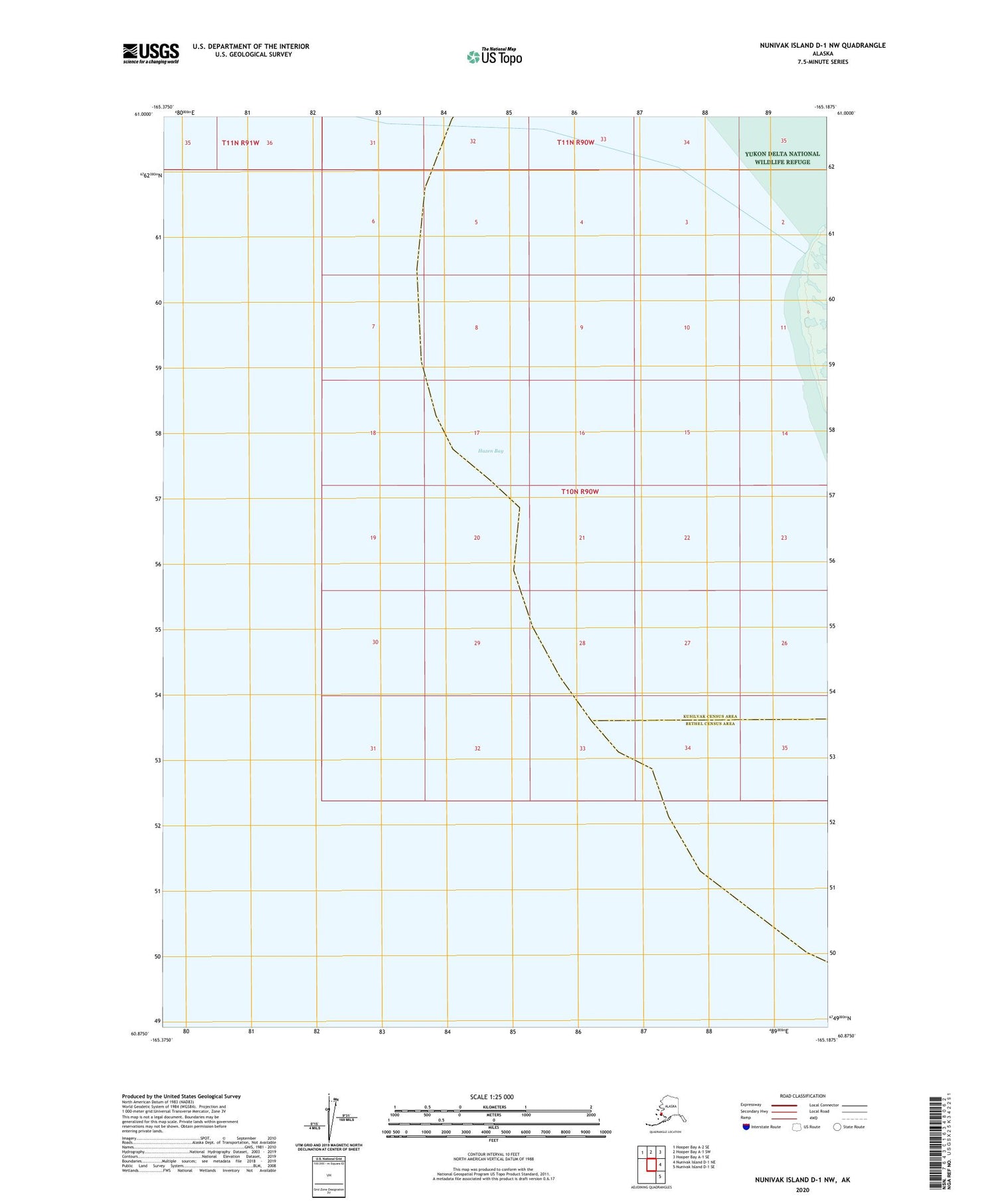 Nunivak Island D-1 NW Alaska US Topo Map Image