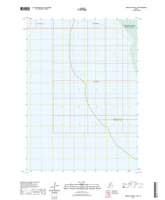 Nunivak Island D-1 NW Alaska US Topo Map Image