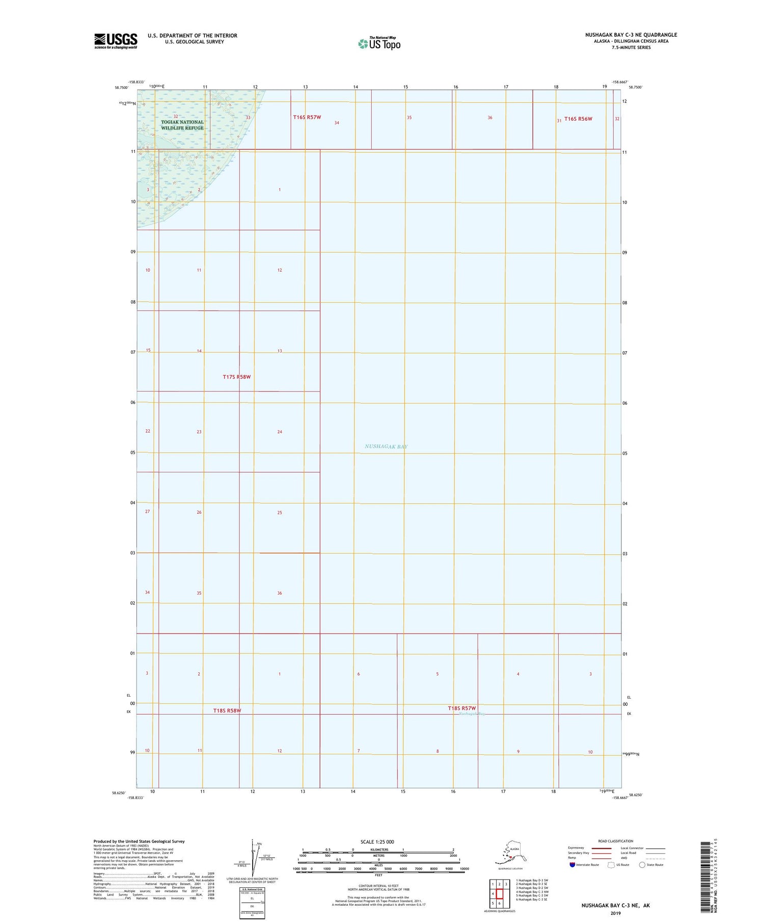 Nushagak Bay C-3 NE Alaska US Topo Map Image
