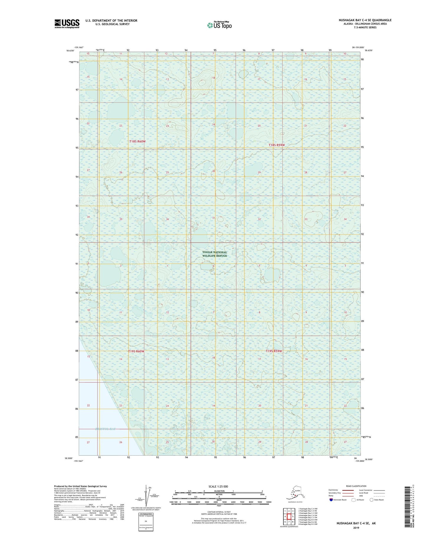 Nushagak Bay C-4 SE Alaska US Topo Map Image