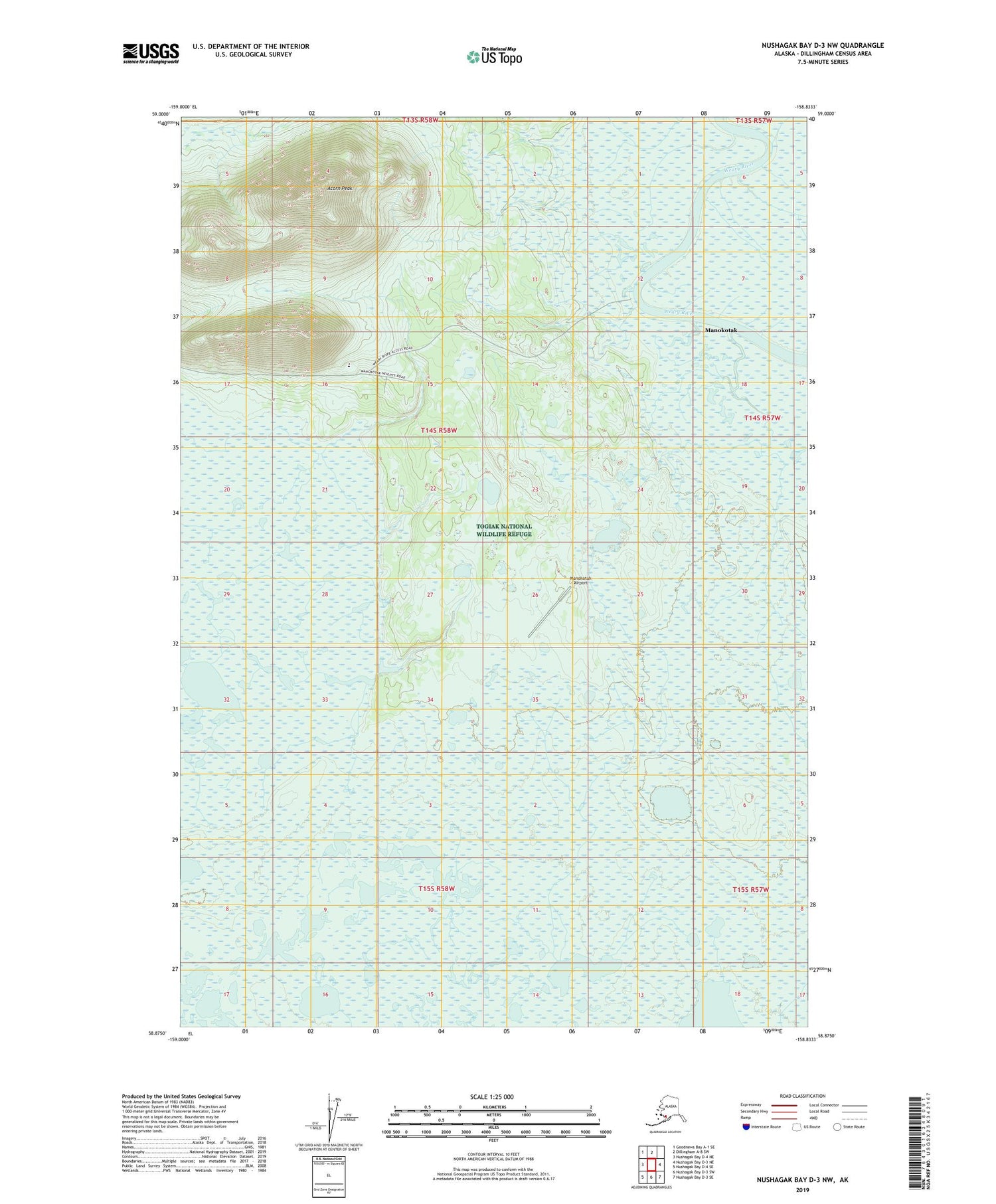 Nushagak Bay D-3 NW Alaska US Topo Map Image