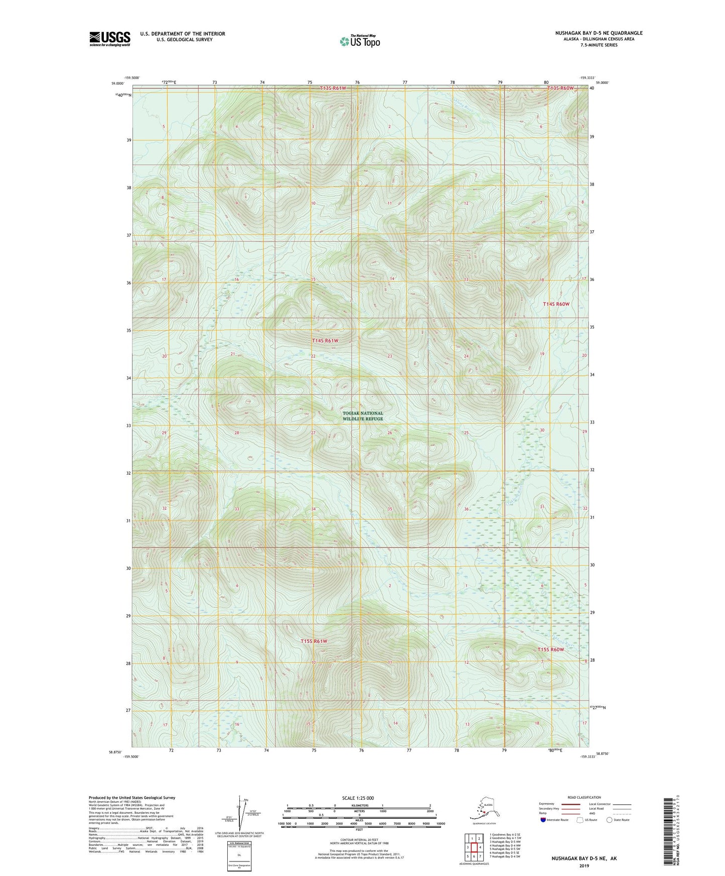 Nushagak Bay D-5 NE Alaska US Topo Map Image