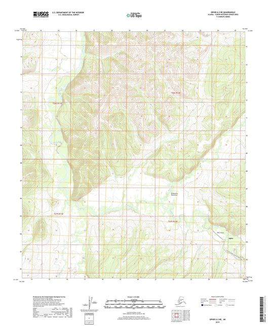 Ophir A-2 NE Alaska US Topo Map Image