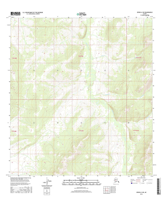 Ophir A-3 NE Alaska US Topo Map Image