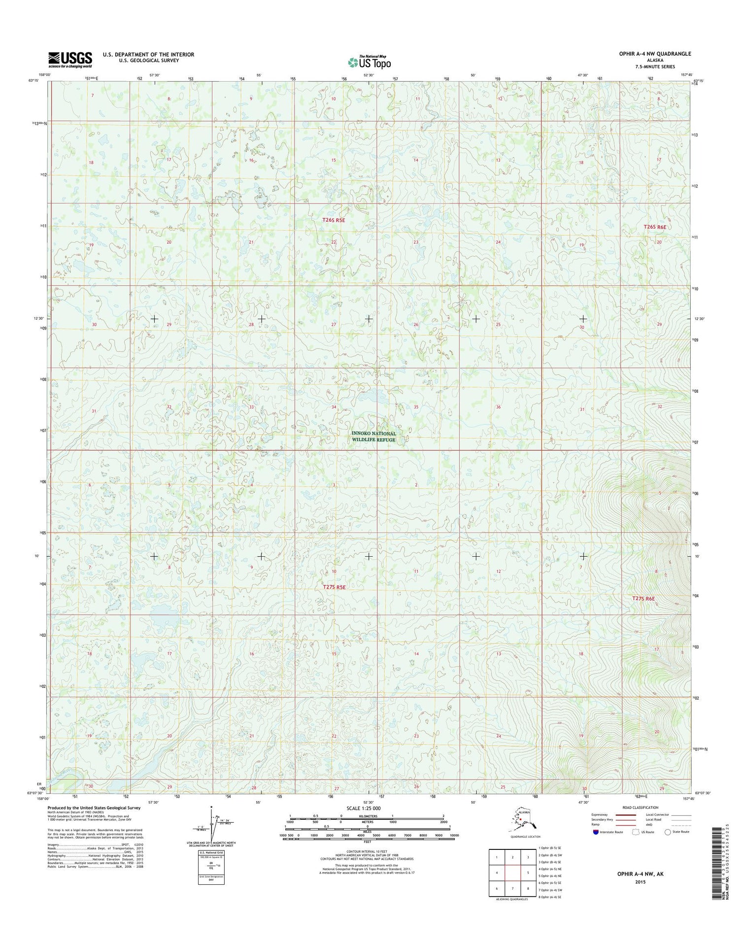 Ophir A-4 NW Alaska US Topo Map Image