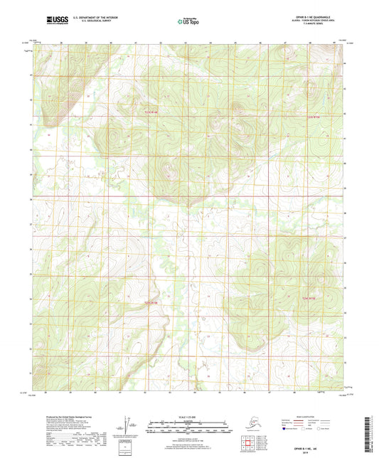 Ophir B-1 NE Alaska US Topo Map Image
