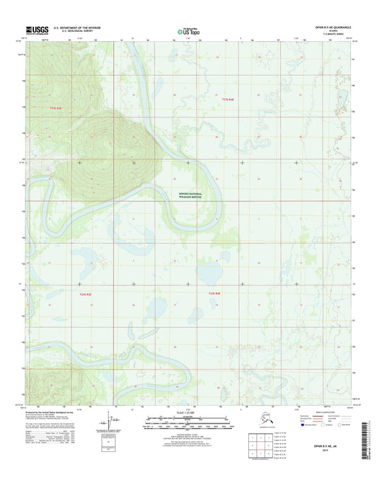 Ophir B-5 NE Alaska US Topo Map Image