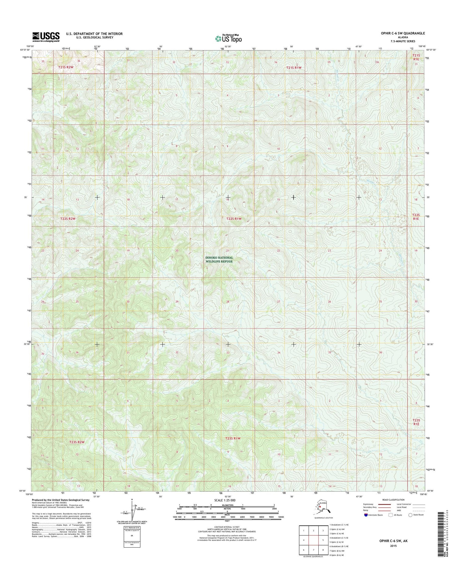 Ophir C-6 SW Alaska US Topo Map Image