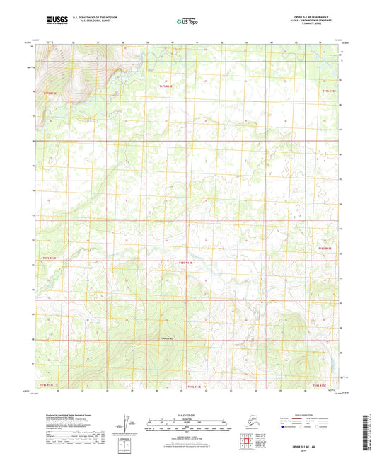 Ophir D-1 NE Alaska US Topo Map Image