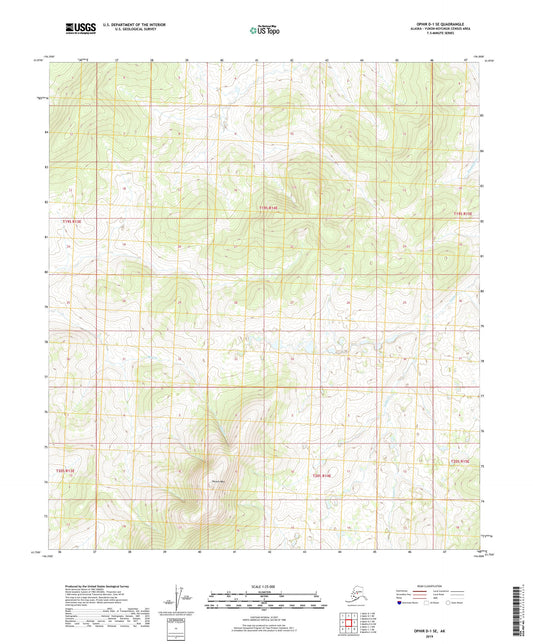 Ophir D-1 SE Alaska US Topo Map Image