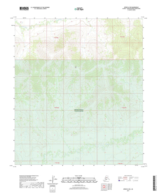 Ophir D-4 NE Alaska US Topo Map Image