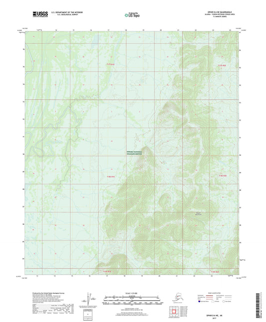 Ophir D-6 NE Alaska US Topo Map Image